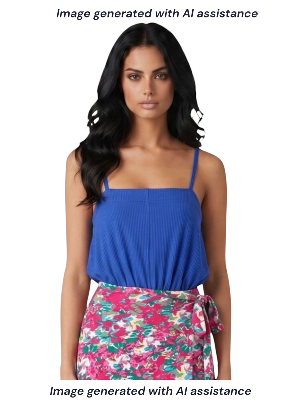 Free People M blue Marissa Ribbed Bodysuit